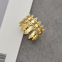 Simple Stainless Steel Simple Retro Adjustable Hollow Ring main image 5