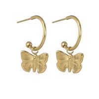 Niche Design 14k Gold Butterfly Earrings Titanium Steel Jewelry Wholesale main image 6