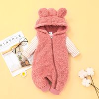 Cute Baby Hooded Jumpsuit Striped Long-sleeved T-shirt Suit main image 3
