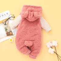 Cute Baby Hooded Jumpsuit Striped Long-sleeved T-shirt Suit main image 5
