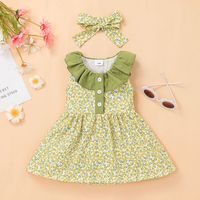 2022 Baby Floral Dress Spring And Summer Sweet Baby Sleeveless Printed Dress main image 1