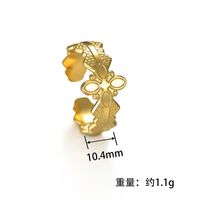 Simple Open Fashion Stainless Steel Adjustable Four-leaf Flower Ring main image 3