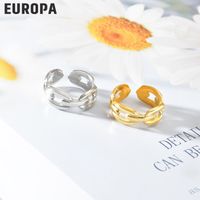Simple Stainless Steel Hollow Round Shape Open Geometric Ring main image 4