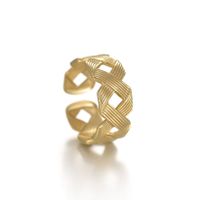 Fashion Simple Braided X Shape Open Frosty Stainless Steel Adjustable Ring main image 5