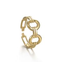 Retro Hollow Chain Geometric Open Finger Stainless Steel Ring main image 6