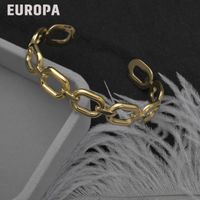 Bracelet Ouvert Européen Et Américain Boucle De Chaîne Carrée Bracelet En Acier Au Titane main image 1