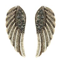 European And American Fashion Geometric Alloy Diamond Wing Earrings Wholesale main image 2