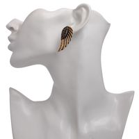 European And American Fashion Geometric Alloy Diamond Wing Earrings Wholesale main image 5