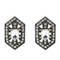 European And American Retro Alloy Diamond Hexagon Stud Earrings Wholesale main image 2