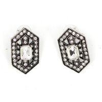 European And American Retro Alloy Diamond Hexagon Stud Earrings Wholesale main image 3