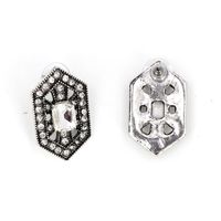 Boucles D&#39;oreilles Hexagonales En Diamant En Alliage Rétro Européen Et Américain En Gros main image 4