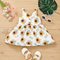 2022 New Children's Suspender Skirt European And American Chrysanthemum Sleeveless Dress main image 1