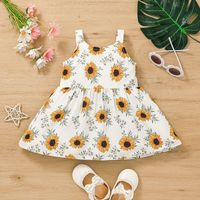 2022 New Children's Suspender Skirt European And American Chrysanthemum Sleeveless Dress main image 5