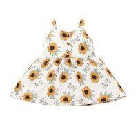 2022 New Children's Suspender Skirt European And American Chrysanthemum Sleeveless Dress main image 6