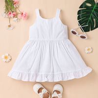 Children's Clothing 2022 Summer Baby Suspender Skirt Casual White Girls Dress main image 3