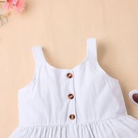 Children's Clothing 2022 Summer Baby Suspender Skirt Casual White Girls Dress main image 4