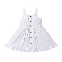 Children's Clothing 2022 Summer Baby Suspender Skirt Casual White Girls Dress main image 6