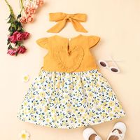 Summer Girls' Flying Sleeve Dress Children's Floral Skirt Wholesale main image 3