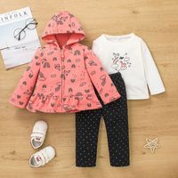 Fashion Printing Baby Cartoon Zipper Jacket Three-piece Children's Clothing main image 2