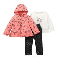 Fashion Printing Baby Cartoon Zipper Jacket Three-piece Children's Clothing main image 6