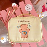 Korean Cartoon Bear Print Canvas Bag Large-capacity Cosmetic Bag main image 1