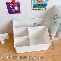 أزياء بيضاء صندوق تخزين سطح المكتب عنبر التجميل التشطيب مربع main image 4