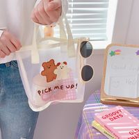 Simple Retro Cute Transparent Mesh Portable Shoulder Bag Makeup Storage Bag main image 1