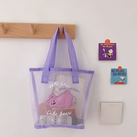 Simple Retro Cute Transparent Mesh Portable Shoulder Bag Makeup Storage Bag main image 5