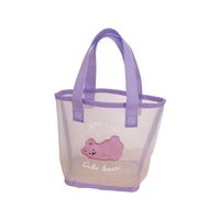 Simple Retro Cute Transparent Mesh Portable Shoulder Bag Makeup Storage Bag main image 6