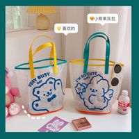 Fashion Cute Bear Jelly Bag Transparent Female Travel Portable Practical Large-capacity Bag main image 4