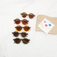 New Children's Sunglasses Fashion Round Frame Leopard Print Color Matching Sunglasses main image 3
