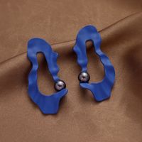 Boucles D&#39;oreilles Géométriques Bleues De Mode Klein Boucles D&#39;oreilles En Alliage En Gros sku image 1