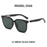 Fashion Big Frame Geometric Simple Same Solid Color Men's Sunglasses sku image 2