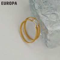 European And American Fashion Twisted Wire 14k Titanium Steel Earrings Wholesale sku image 6