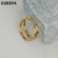European And American Fashion Twisted Wire 14k Titanium Steel Earrings Wholesale sku image 7
