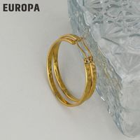 European And American Fashion Twisted Wire 14k Titanium Steel Earrings Wholesale sku image 2