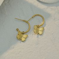 Niche Design 14k Gold Butterfly Earrings Titanium Steel Jewelry Wholesale sku image 1
