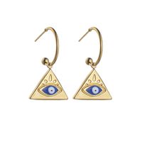 European And American New Eye Personality Retro Titanium Steel Earrings sku image 4