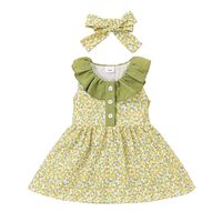 2022 Baby Floral Dress Spring And Summer Sweet Baby Sleeveless Printed Dress sku image 1