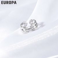 Simple Stainless Steel Hollow Round Shape Open Geometric Ring sku image 1