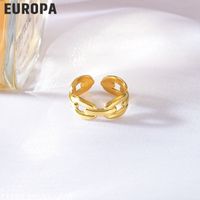 Simple Stainless Steel Hollow Round Shape Open Geometric Ring sku image 2