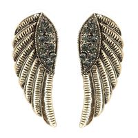 European And American Fashion Geometric Alloy Diamond Wing Earrings Wholesale sku image 1
