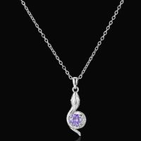 New Fashion Purple Rhinestone Pendant Snake Necklace main image 1