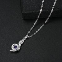 New Fashion Purple Rhinestone Pendant Snake Necklace main image 6