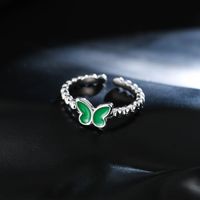 Simple Contrast Color Butterfly Ring Open Jewelry Ring main image 3