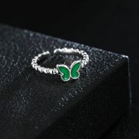 Simple Contrast Color Butterfly Ring Open Jewelry Ring main image 5