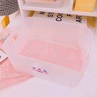 Korean Desktop Cosmetic Storage Box Frosted Transparent Dormitory Rack Finishing Box sku image 4