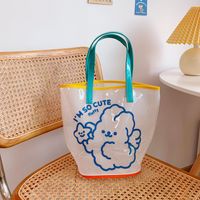 Fashion Cute Bear Jelly Bag Transparent Female Travel Portable Practical Large-capacity Bag sku image 2