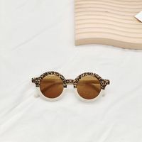 New Children's Sunglasses Fashion Round Frame Leopard Print Color Matching Sunglasses sku image 1