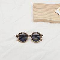 New Children's Sunglasses Fashion Round Frame Leopard Print Color Matching Sunglasses sku image 4